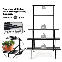 DS BD Large Metal Plant Stand Flower Pot Tall Holder Black Corner Rack Storage