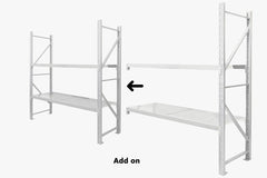 2-Layer Longspan Shelving Add-On Grey White – 1.5 M