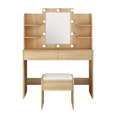 DS BD Dressing Table Lighting Dresser Vanity Makeup Mirror Desk Stool Set 10 LED