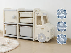Car Shape Kids Toy Storage Shelf 2x2 - White
