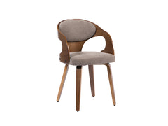 Dining Chair Bentwood Fabric Brown Color
