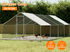 25mm Steel Chicken Coop - 3m x 8m x 2m