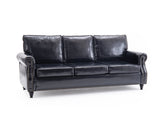 Cassandra 3-seater Sofa PU - Black