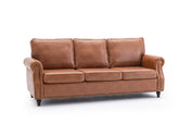Cassandra 3-seater Sofa PU - Brown