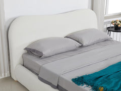 Alva Boucle Headboard White - Queen
