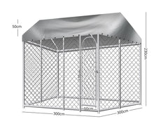Dog Run with Roof - 3m x 3m x 2.3m
