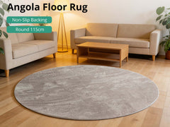 Angola Floor Rug Round 115cm - Light Brown