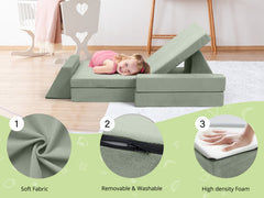 6-PC Modular Kids Play Couch Set - Green