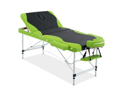 3-Fold Portable Aluminum Massage Table - Green+Black