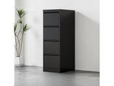 4-Drawer File Cabinet - Black