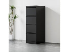 4-Drawer File Cabinet - Black