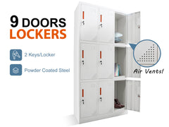 9-Door Locker - Creamy White