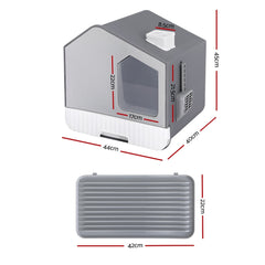Cat Litter Box Large Tray Kitty Toilet Enclosed Cat Litter Box Hooded Scoop Mat