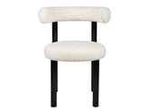 Boucle Velvet Dining Chair - White