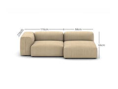 Corduroy Fabric Sofa Set (Left Armrest Seater+Armless Chaise)
