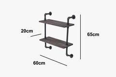 2-Tier Pipe Shelf