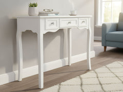 3-Drawer Console Table - White
