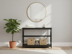 Console Table With Shelf - Black