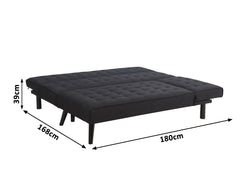 Boston Sofa Bed Chaise - Black