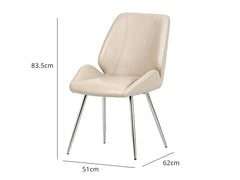 Dining Chair PU Beige - Set of 2