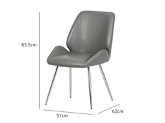 Dining Chair PU Grey - Set of 2
