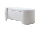 Boucle Storage Bench White