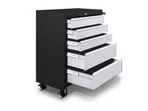 5-Drawer Tool Cabinet - Black + Grey