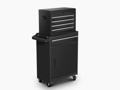 4-Drawer & 1-Drawer Tool Cabinet Combo - Black