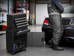 4-Drawer & 1-Drawer Tool Cabinet Combo - Black