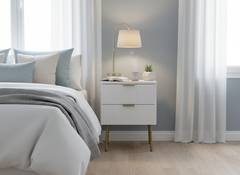 2-Drawer Bedside Table White