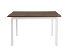 Ajax 5-Piece Dining Set - White & Teak