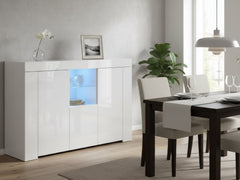 Anshos Storage Cabinet with LED Light - White