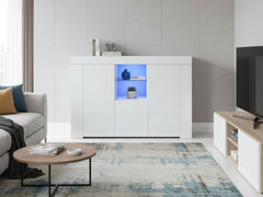 Anshos Storage Cabinet with LED Light - White