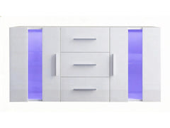 Anshos White Sideboard with LED Light - 135 cm