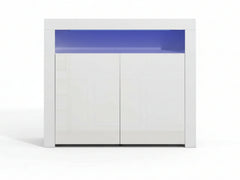 Anshos White 2-Door Buffet with LED Light - 108 cm
