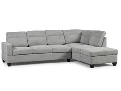 Delano Sectional Linen Sofa with Right Chaise - Grey