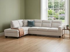 Delano Sectional Linen Sofa with Left Chaise - Beige