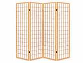 4-Panel Room Divider E P1 - Natural Wood