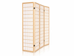 4-Panel Room Divider E P1 - Natural Wood