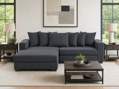 Daury L Shaped Sofa Corduroy - Dark Grey