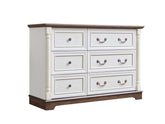 6-Drawer Chest - Antique White & Rustic Brown