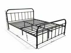 Darcy Metal Bed Frame Black & PIL20 Mattress with Pillows - Queen