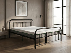 Darcy Metal Bed Frame Black & 3 Way Mattress - Queen