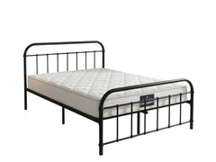 Darcy Metal Bed Frame Black & PIL20 Mattress with Pillows - Queen