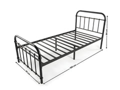 Darcy Metal Bed Frame Black & Boucle22 Mattress - Single