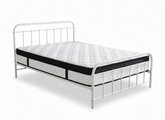 Darcy Metal Bed Frame White & Euro Top Mattress G31 - Queen