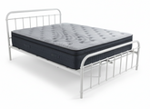 Darcy Metal Bed Frame White & Euro Top Mattress B34 - Queen