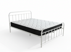Darcy Metal Bed Frame White & X20 Mattress - Queen
