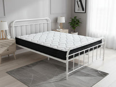 Darcy Metal Bed Frame White & X20 Mattress - Queen