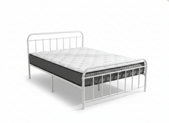 Darcy Metal Bed Frame White & FIRM23 Mattress - Queen